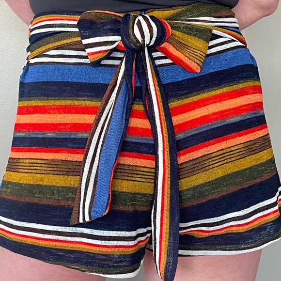 Multi color striped wrap tie shorts by Wild Honey - Picture 10 of 10